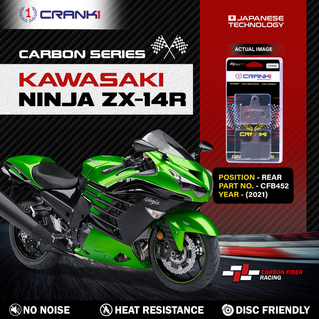 Carbon Brake Pads For Kawasaki Ninja ZX-14R (2021) - Rear - CFB452 - 1 Set - CRANK1