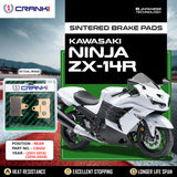 Sintered Brake Pads For Kawasaki Ninja ZX-14RÂ (2011-2013) (2015-2020) - Rear - CB452 - 1 Set - CRANK1