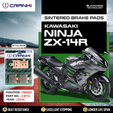 Load image into Gallery viewer, Sintered Brake Pads For Kawasaki Ninja ZX-14R (2014) - Front - CB714 - 2 Sets - CRANK1