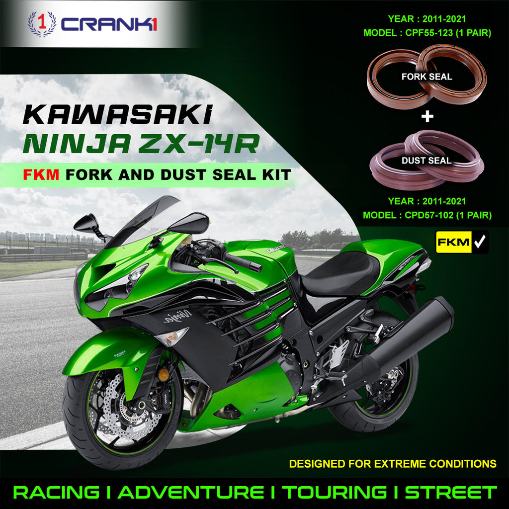 Fork And Dust Seals Kit For Kawasaki Ninja ZX-14R (2011-2021) - CRANK1