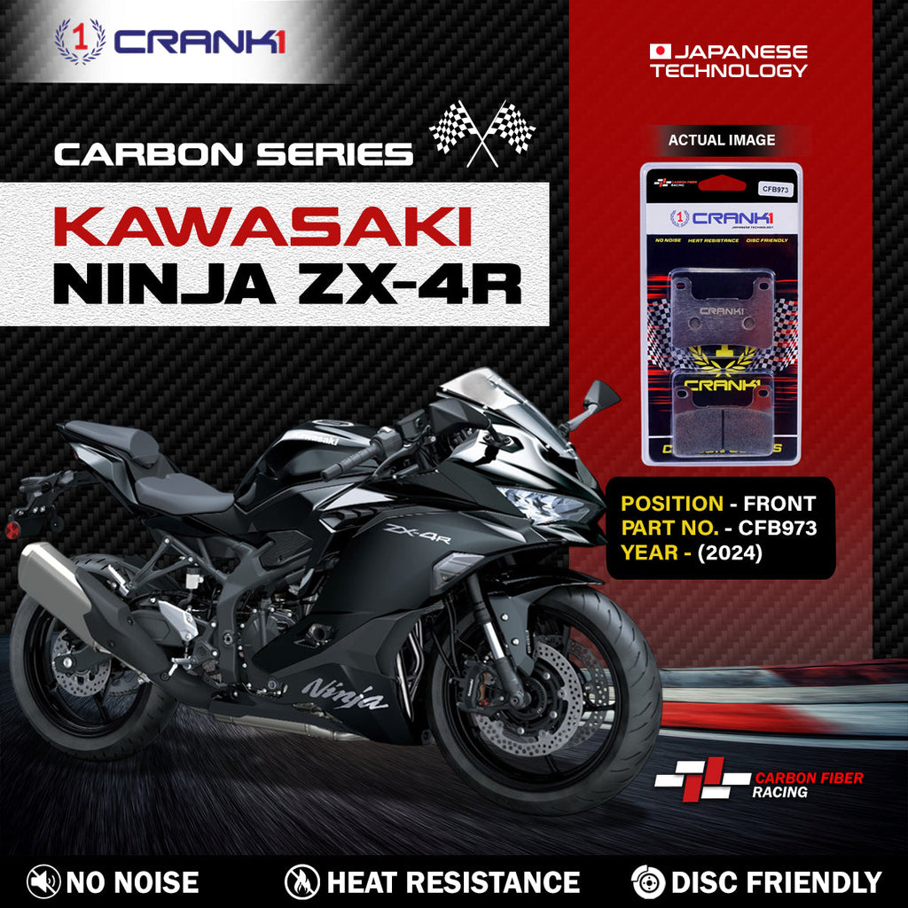 Carbon Brake Pads For Kawasaki Ninja ZX-4R (2024) - Front - CFB973 - 2 Sets - CRANK1
