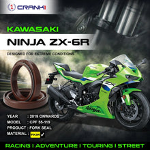 Load image into Gallery viewer, Fork Oil Seals Pair For Kawasaki Ninja ZX-6R (2019 Onwards) - CPF55-119 - CRANK1