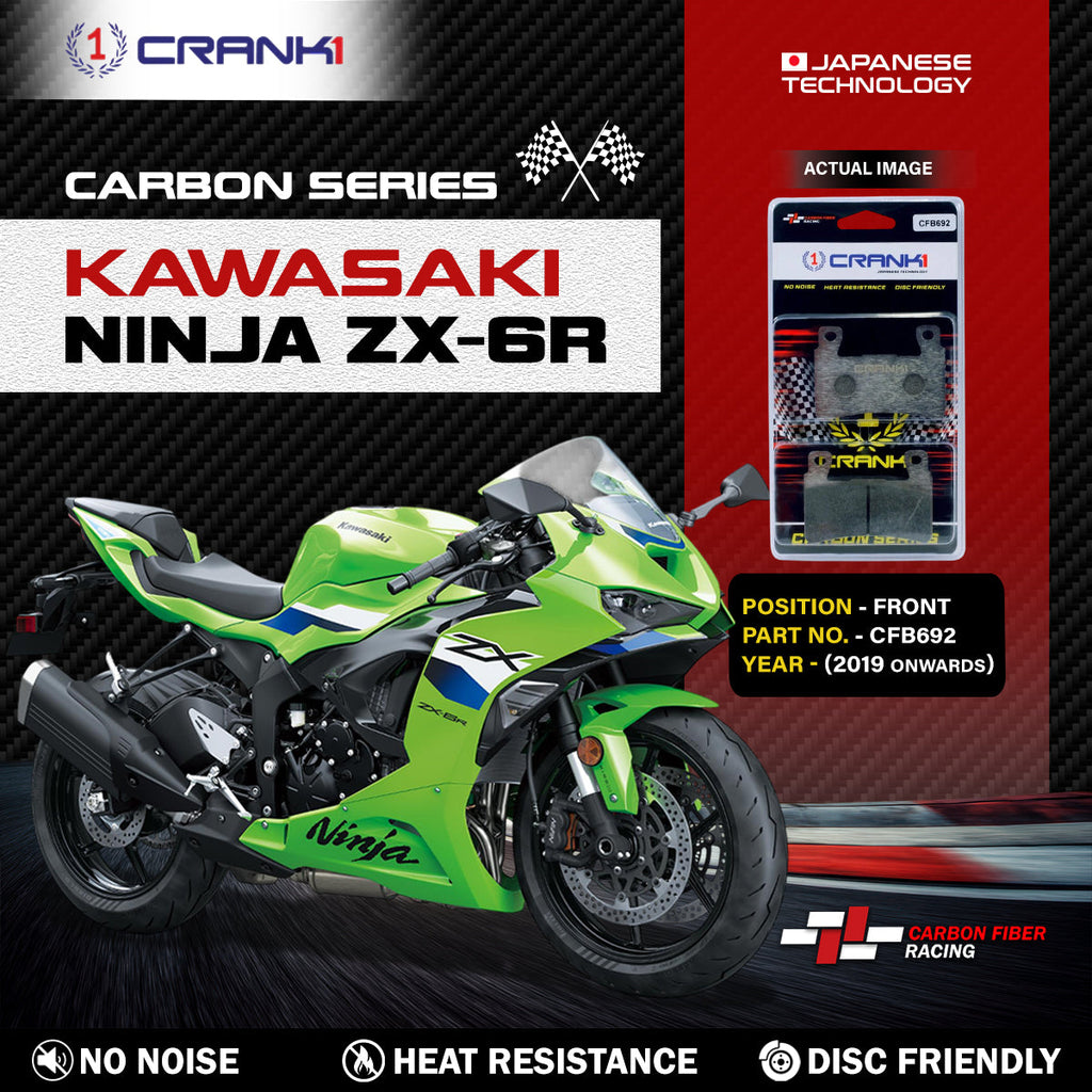 Carbon Brake Pads For Kawasaki Ninja ZX-6R (2019 Onwards) - Front - CFB692 - 2 Sets - CRANK1