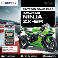 Load image into Gallery viewer, Sintered Brake Pads For Kawasaki Ninja ZX-6R (2019 Onwards) - Rear - CB634 - 1 Set - CRANK1