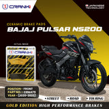 Ceramic Brake Pad For Bajaj  Pulsar NS200 (2020-2023) - Front - CRM479 - 1 Set - Crank1