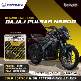 Ceramic Brake Pad For Bajaj Pulsar NS200 (2020-2023) - Rear - CRM359 - 1 Set - CRANK1