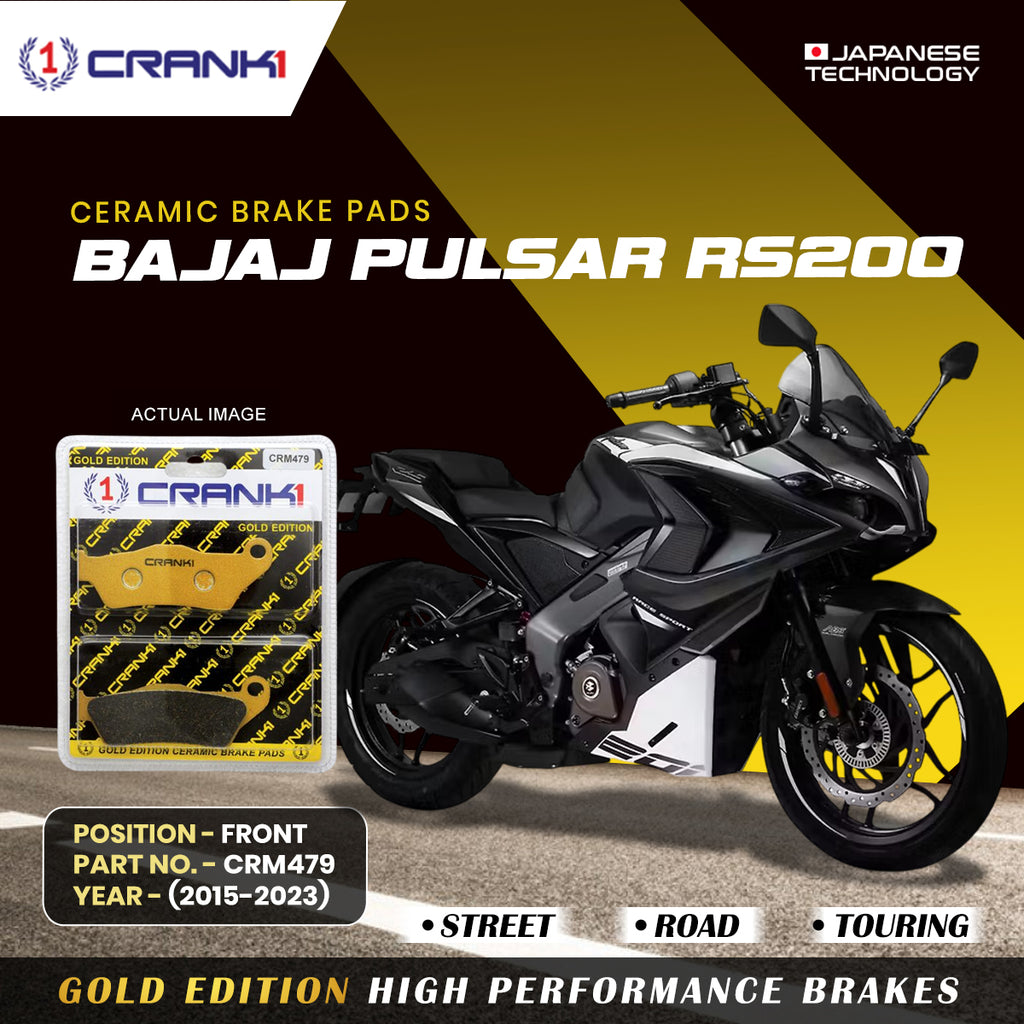 Ceramic Brake Pad For Bajaj Pulsar RS200 (2015-2023) - Front - CRM479 - 1 Set - Crank1