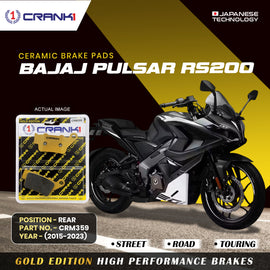 Ceramic Brake Pad For Bajaj Pulsar RS200 (2015-2023) - Rear - CRM359 - 1 Set - CRANK1