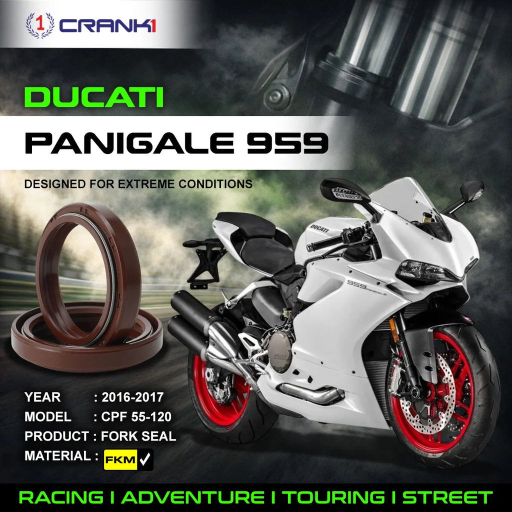 Fork Oil Seals Pair For Ducati Panigale 959 (2016-2017) - CPF55-120 - CRANK1
