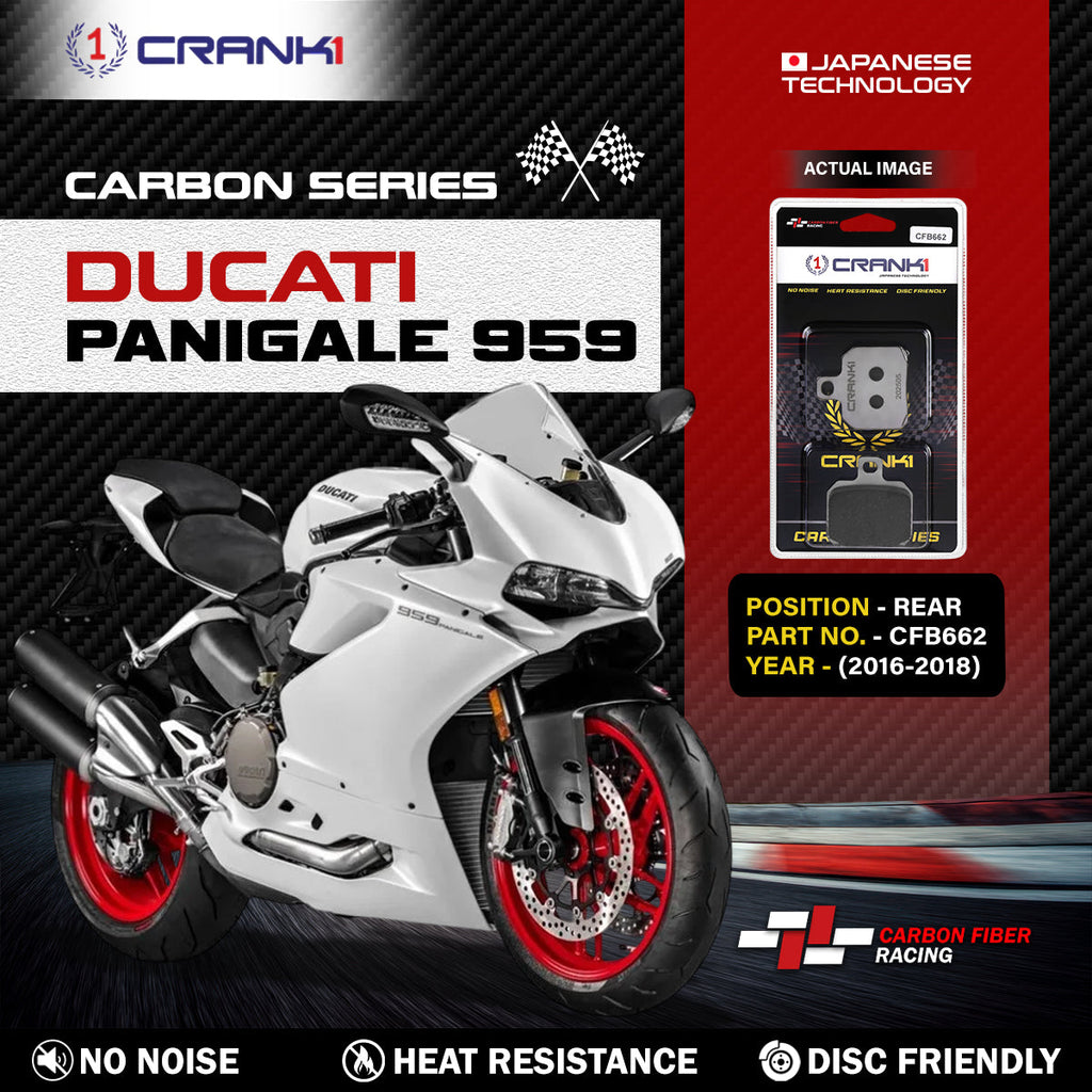 Carbon Brake Pads For Ducati Panigale 959 (2016-2018) - Rear - CFB662 - 1 Set - CRANK1