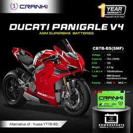 Battery For Ducati Panigale V4 (2018-2025) - CB7B-BS - Factory Activated - CRANK1