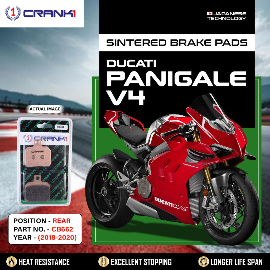 Sintered Brake Pads For Ducati Panigale V4 (2018-2020) - Rear - CB662 - 1 Set - CRANK1