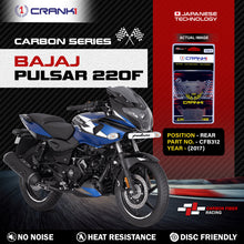 Load image into Gallery viewer, Carbon Brake Pads For Bajaj Pulsar 220F (2017) - Rear - CFB312 - 1 Set - CRANK1