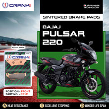 Load image into Gallery viewer, Sintered Brake Pads For Bajaj Pulsar 220 - Front - CB181 - 1 Set  - CRANK1