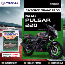 Sintered Brake Pads For Bajaj Pulsar 220 - Front - CB181 - 1 Set  - CRANK1