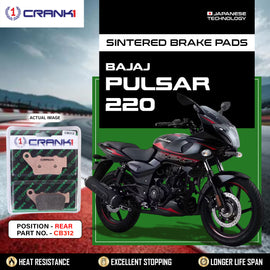 Sintered Brake Pads For Bajaj Pulsar 220 - Rear - CB312 - 1 Set  - CRANK1