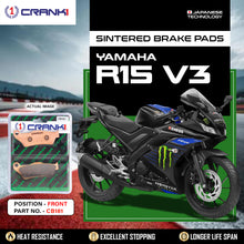 Load image into Gallery viewer, Sintered Brake Pads For Yamaha R15 V3 - Front - CB181 - 1 Set - CRANK1