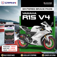 Load image into Gallery viewer, Sintered Brake Pads For Yamaha R15 V4 (2022-2023) - Front - CB346 - 1 Set - CRANK1