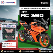 Load image into Gallery viewer, Sintered Brake Pads For KTM RC 390 (2014 Onwards) - Rear - CB312 - 1 Set - CRANK1