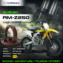 Fork Oil Seals Pair For Suzuki RM-Z250 (2021 Onwards) - CPF55-132 - CRANK1