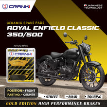 Load image into Gallery viewer, Ceramic Brake Pad For Royal Enfield Classic 350/500 - Front - CRM479 - 1 Set - Crank1