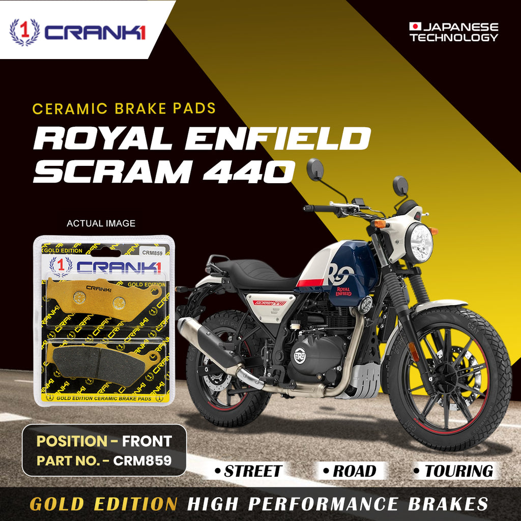Ceramic Brake Pad For Royal Enfield Scram 440 - Front - CRM859 - 1 Set - CRANK1