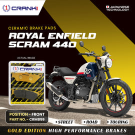 Ceramic Brake Pad For Royal Enfield Scram 440 - Front - CRM859 - 1 Set - CRANK1