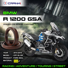 Load image into Gallery viewer, Fork Oil Seals Pair For BMW R 1200 GSA (2014-2018) - CPF55-155 - CRANK1