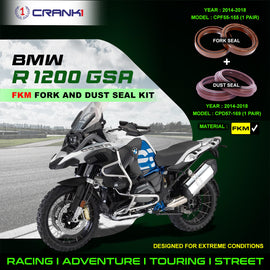 Fork And Dust Seals Kit For BMW R 1200 GSA (2014-2018) - CRANK1