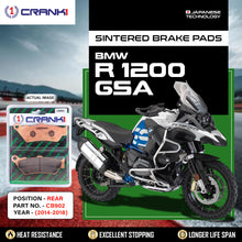 Load image into Gallery viewer, Sintered Brake Pads For BMW R 1200 GSA (2014-2018) - Rear - CB902 - 1 Set - CRANK1