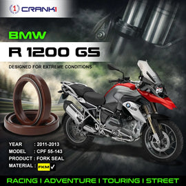 Fork Oil Seals Pair For BMW R 1200 GS (2011-2013) - CPF55-143 - CRANK1