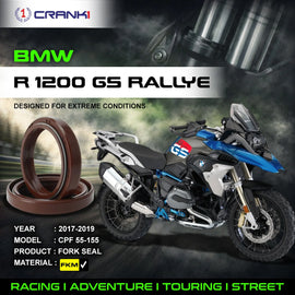 Fork Oil Seals Pair For BMW R 1200 GS Rallye (2017-2019) - CPF55-155 - CRANK1