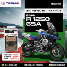 Load image into Gallery viewer, Sintered Brake Pads For BMW R 1250 GSA (2019-2023) - Front - CB427 - 2 Sets Required - CRANK1