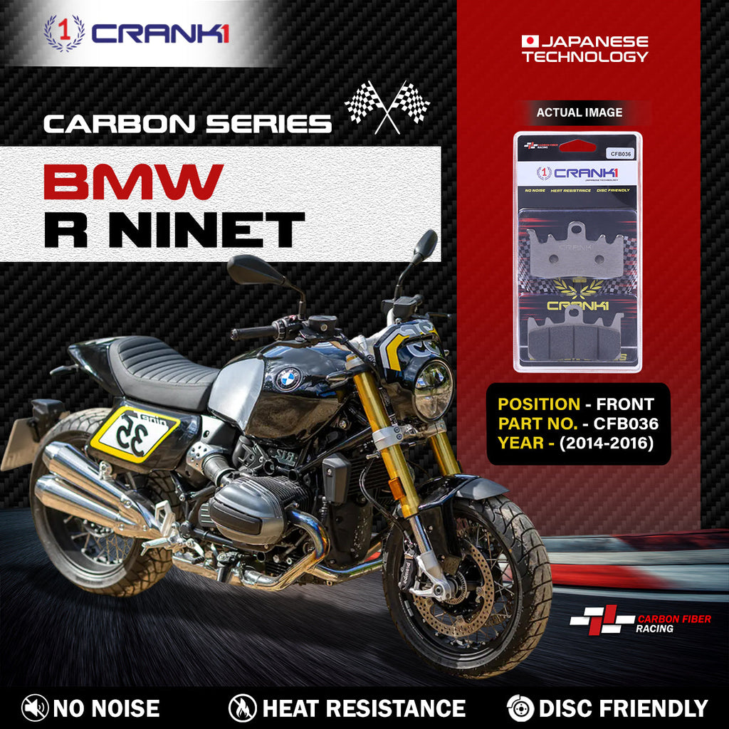 Carbon Brake Pads For BMW R nineT (2014-2016) - Front - CFB036 - 2 Sets - CRANK1
