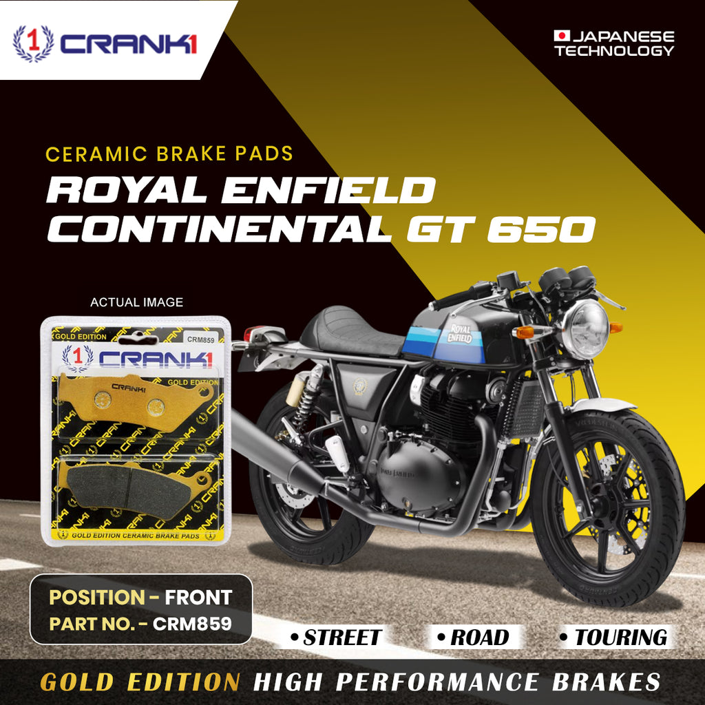 Ceramic Brake Pad For Royal Enfield Continental GT 650 - Front - CRM859 - 1 Set - CRANK1