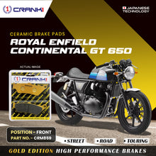 Load image into Gallery viewer, Ceramic Brake Pad For Royal Enfield Continental GT 650 - Front - CRM859 - 1 Set - CRANK1