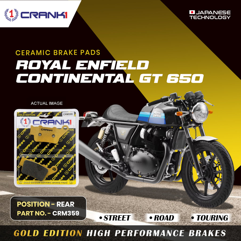 Ceramic Brake Pad For Royal Enfield Continental GT 650 - Rear - CRM359 - 1 Set - CRANK1