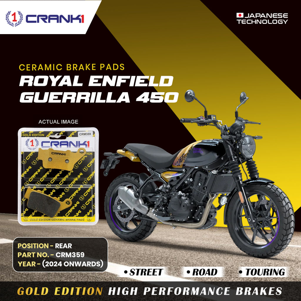 Ceramic Brake Pad For Royal Enfield Guerrilla 450 (2024 Onwards) - Rear - CRM359 - 1 Set - CRANK1