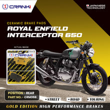 Load image into Gallery viewer, Ceramic Brake Pad For Royal Enfield Interceptor 650 - Rear - CRM359 - 1 Set - CRANK1