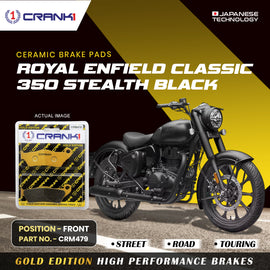 Ceramic Brake Pad For Royal Enfield Classic 350 Stealth Black - Front - CRM479 - 1 Set - Crank1