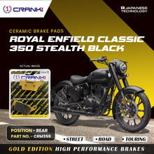 Load image into Gallery viewer, Ceramic Brake Pad For Royal Enfield Classic 350 Stealth Black - Rear - CRM359 - 1 Set - CRANK1