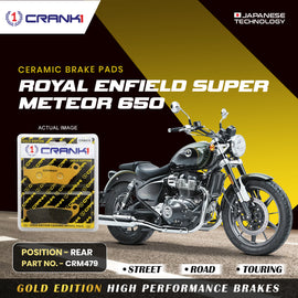 Ceramic Brake Pad For Royal Enfield Super Meteor 650 - Rear - CRM479 - 1 Set - Crank1