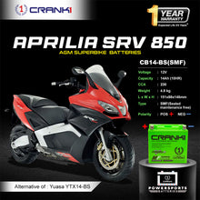 Load image into Gallery viewer, Battery For Aprilia SRV 850 (2015-2023) - CB14-BS - Factory Activated - CRANK1