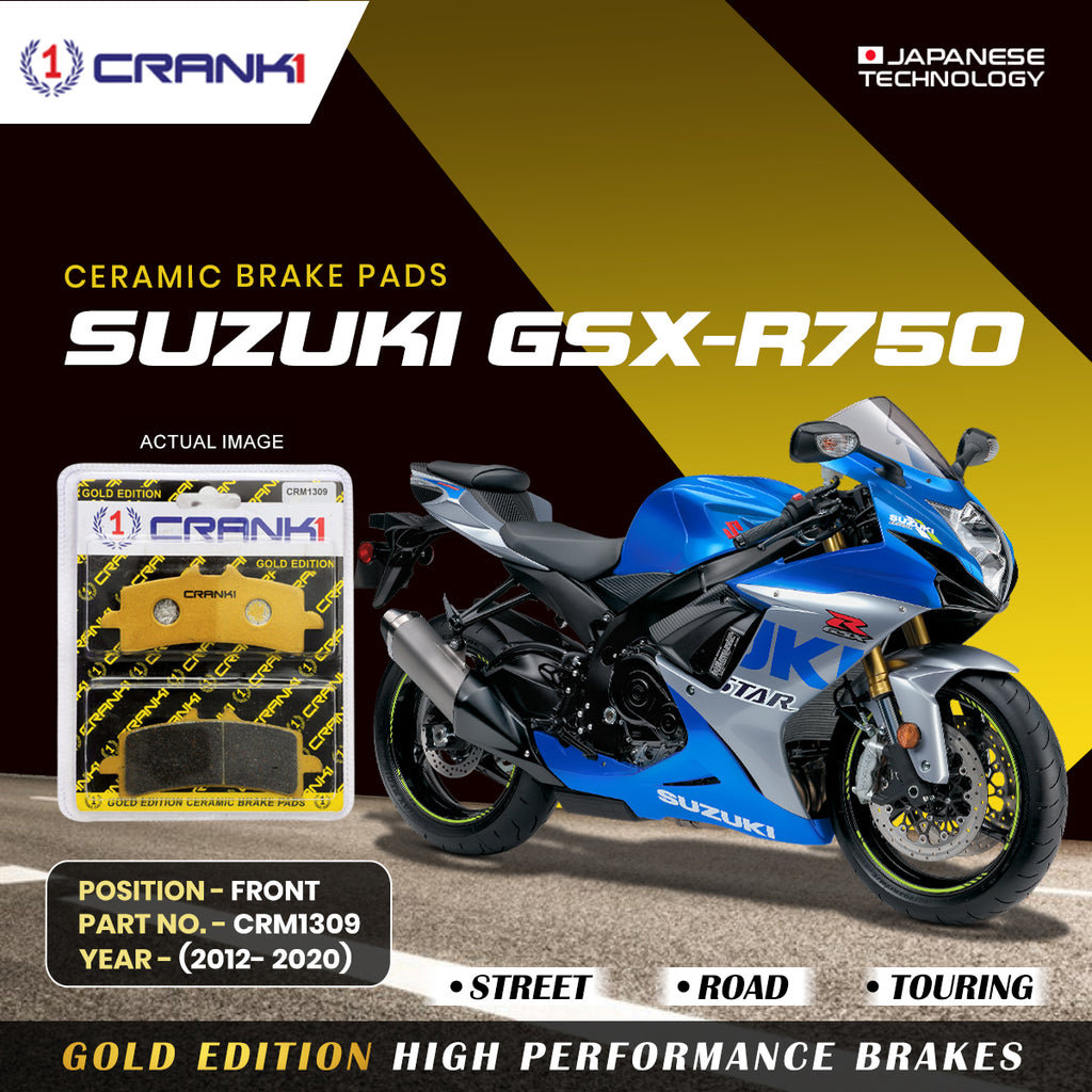 Ceramic Brake Pad For Suzuki GSX-R750 (2012-2020) - Front - CRM1309 - 2 Sets - CRANK1