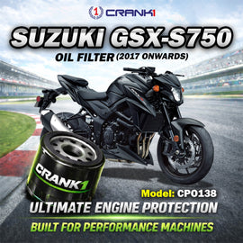 Oil Filter For Suzuki GSX-S750 (2017 Onwards) - CPO138 - CRANK1