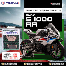 Load image into Gallery viewer, Sintered Brake Pads For BMW S 1000 RR  (2016-2018) - Rear - CB312 - 1 Set - CRANK1