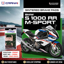 Load image into Gallery viewer, Sintered Brake Pads For BMW S 1000 RR M-Sport (2021-2022) - Front - CB069 - 2 Sets Required - CRANK1