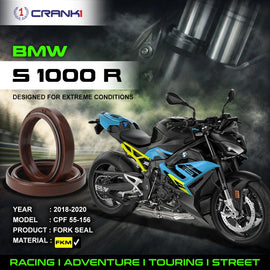 Fork Oil Seals Pair For BMW S 1000 R (2018-2020) - CPF55-156 - CRANK1