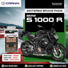 Load image into Gallery viewer, Sintered Brake Pads For BMW S 1000 R (2018-2020) - Front - CB427 - 2 Sets Required - CRANK1