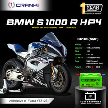 Load image into Gallery viewer, Battery For BMW S 1000 R HP4 (2013 Onwards) - CB10S - Factory Activated - CRANK1
